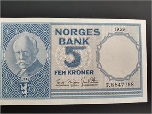5 kroner 1959 F ex. OMH 20.11.10