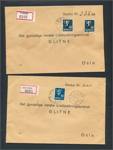 2 bancobrev stemplet "FÅBERG" (Grad 4 med uleselig dato) og "BREMNES 26-11-40" (Grad 6). Begge med private segl.