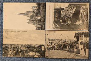 TRONDHEIM, lot 4 kort med tilknytning til Kong Haakons kroning i 1906. 2 brukte og 2 ubrukte kort.