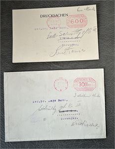 REICH-BREV/KORT 2 enheter med frankeringsmaskinavtrykk 1923