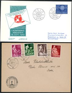 Noen norske FDC i album. Flere med uvanlige logoer.