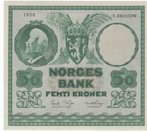 50 kroner 1956 C.0031596. Kv.0