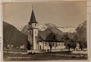 KIRKE, Sæbø kirke Sunnmøre, ubrukt storformat.