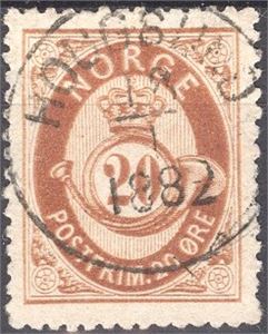 NK 27 20ø skravert ph pent st. HOUGSUND 18/1-1882