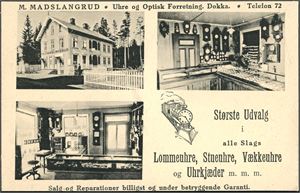 M. Madslangrud Uhre og Optisk Forretning. Dokka. K-1