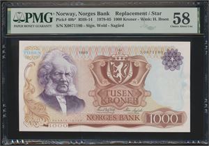 1000 Kroner 1980 X.0871180 Erstatning PMG 58 *