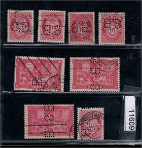 PERFINS "S.B." 8 merker, alle stillinger