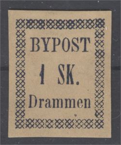 Bypost Drammen Bypost I   Prøvetrykk av Nr. 2 P1 (S/A 3000.-)