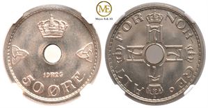 50 øre 1926 Haakon VII. Kv.0