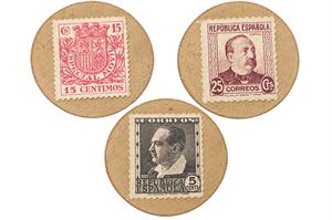 FRIMÄRKSMYNT-SPANIEN. Tre st olika typer
