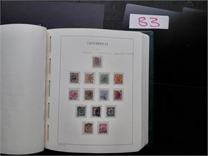 ØSTERRIKE o samling 1850-1907 på LT fortrykk med lommer + x/xx 1946-88 (mangler 1949-53, 1956-58, 1960-61 og 1965) egenmontert