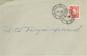 IIA Folkestadgrenda IIA (Te, 6 pkt) nydelig stemplet med to avtrykk 28-4-51 på brev til Bø forsyningsnemd