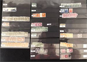 Postfriske på plansjer. Veldig mange øreverdier