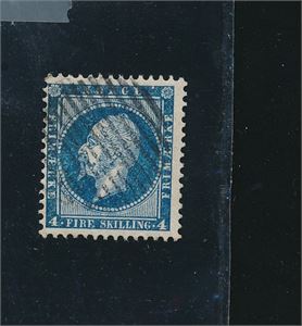 Nk 4a o. 4sk Oscar med 12-streks riststempel. Pent merke