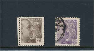 SPANIA o Mi 837-38. 2 høyverdier Franco med gravørnavn (€ 45)