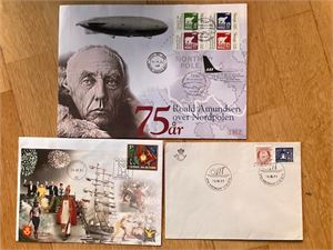 3 brev - bl.a.75 års jubileum 1. ferd over Nordpolen