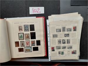 SOVJET Album med noen merker 1950-tallet. Medfølger noen få eldre merker på gamle albumark. Tagginger ikke sjekket