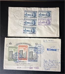 BREV FDC Haiti 1960 til USA og Mauritius 1946 til England
