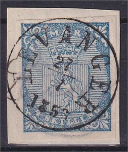 NK 1, Levanger 27-1-1857 (NT, 3 pkt) på klipp med NK1