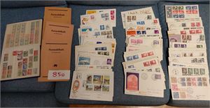 SVERIGE Bunke 7cm FDC, de fleste fra 60-tallet, 3 utvalgshefter med  mest massevare og innstikksbok med noen merker. Vekt 1,5 kilo