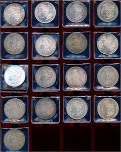 17 One Dollars from 1879-1921. (78S, 79S, 80, 80S, 83D, 84O (2), 85, 87 (2), 89, 1903, 21 (3) and 21D (2).