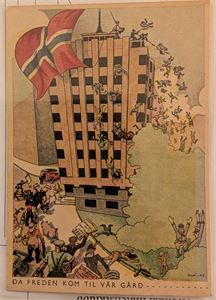 KRIGEN, slags propagandakort, ubrukt, utgiver Aune.