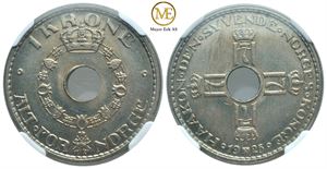 1 krone 1925 Haakon VII. Kv.0