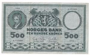 500 kroner 1960 A