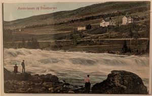 HUNDERFOSSEN, kolorert kort, brukt.