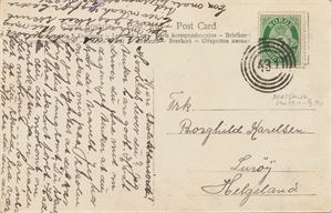 IV-431 - BRATLAND (NO / UKJENT) på udatert romantisk postkort til Lurøy på Helgeland. Brevhuset var i virksomhet fra januar 1900 og ut mars 1901. UNIKAT!