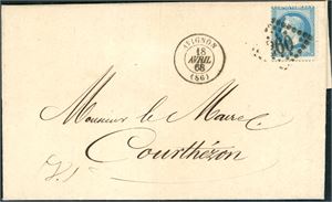 Subscription Form to sponsor the proposed "Expédition Francaise Au Pole Nord, Avignon, le 14 avril 1868", franked with a 20c Napoleon, and sent to Coulhezon, cancelled "Avignon 18 Avril 68".