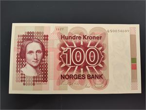100 kroner 1977 QS erstatning ex.Skanfil