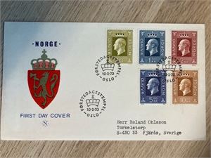 FDC Olav V kr. 1- kr. 10