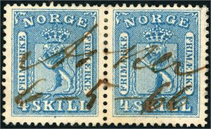 8. 4 skill i horisontalt par, med vakker håndanering "Asker 6-5-66". Luksus.