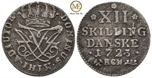 12 skilling 1723 Frederik IV. Kv.1+