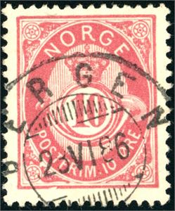 53 II bY. 10 øre 20 mm, pent stemplet "Bergen 23.6.86".