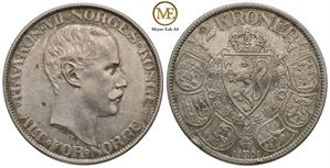 2 kroner 1908 Haakon VII. Kv.0/01