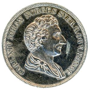 1/2 Speciedaler 1844. Fin Løve og Krone på revers, men dyp ripe foran ansikt på advers. NM 29. 1