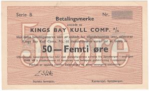 50 øre 1948/49 serie B. Kings Bay K.C. Kv.0/01