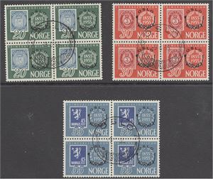 NK 426 - 428 Norwex-55, 4-blokkserie stemplet med utstillingsstempel 9-6-55