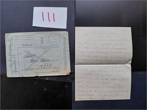 TYSK FELTPOST Brev med innhold fra januar 1944. Bilde av begge sider
