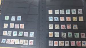 SVERIGE parti diverse */o äldre på tio visirblad inklusive några vackra stämplar på ringtyp.