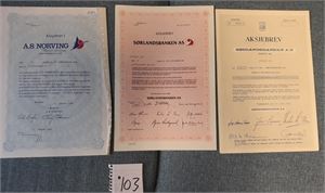 AKSJEBREV 3 stk