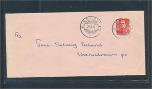 Brev med reservestempel "BIRKETVEIT 20 3 63"