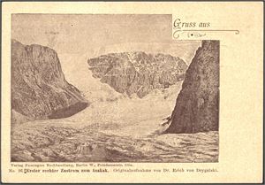 German "Gruss aus" postcard with motive from the Dr. Erich von Drygalski expedition 1901.