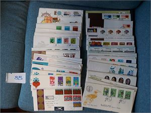 SINGAPORE - FDC Drøyt 60 stk 1972-80. Variabel kvalitet  og noe dublisert