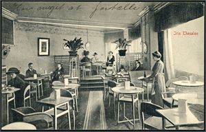 Caféer, Hoteller og Restauranter. 48 postkort i småformat.
