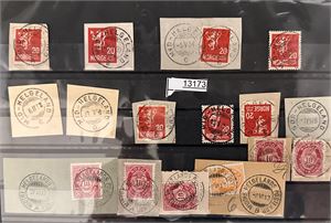 HELGELAND plansje med klipp og merker forskjellige stempler