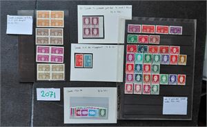 TJENESTE 5 lotter med pene stempler, Nk 92 i 4-blokk og Nk 117-37 xx komplett serie (Hk 2914 + stempelplansje)