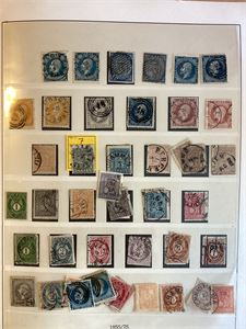 Norgessamling 1855 - 1980 på Lindner albumark.   Stemplet samling med noen få innslag under krigen med **.  Mangler kun 2-3 merker i 1907/9 serien på å være komplett.   Overkomplett på mange steder.  Samlingen inneholder flere  pene stempler.